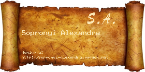 Sopronyi Alexandra névjegykártya
